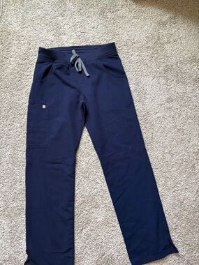 Navy Drawstring FIG Scrub Pants